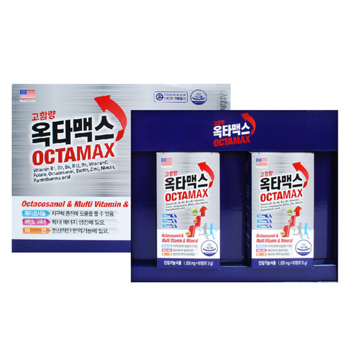 고함량 옥타맥스 OCTAMAX (60정×2통) - 피로회복/면역기능/지구력 증진에 도움 (옥타코사놀, 종합비타민, 멀티비타민, 미네랄)