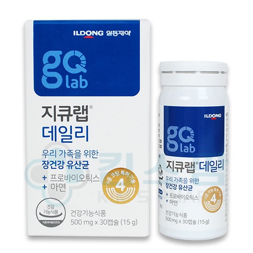 지큐랩 데일리 프로바이오틱스 일동제약 (30캡슐, 아연추가함유) - 장건강, 면역기능증가, 캡슐 유산균