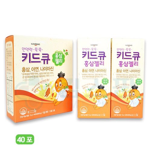 [일동제약] 키드큐 홍삼젤리 40포 (15g x 40포) 어린이 홍삼